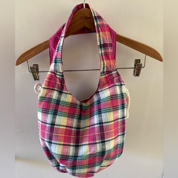 American Eagle Outfitters Handbags - American Eagle Blue & Pink Plaid Hobo Tote Bag